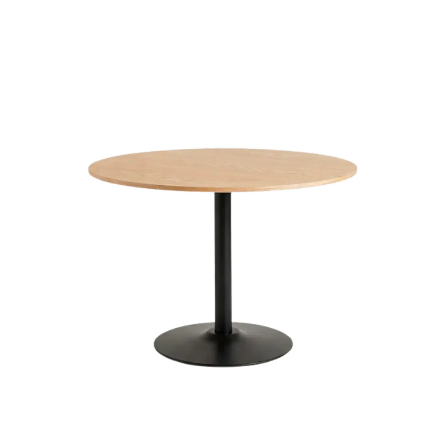 Comedor Reuniones Wood redondo 80 cm con 4 Sillas ISO Meeting Tela Lino Negras 5