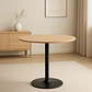 Comedor Reuniones Wood redondo 80 cm con 4 Sillas ISO Meeting Tela Lino Negras - Miniatura 3