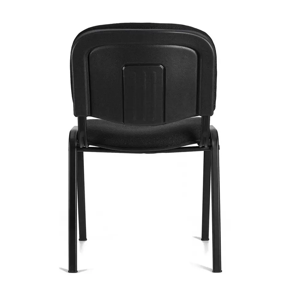 Comedor Reuniones Wood redondo 80 cm con 4 Sillas ISO Meeting Tela Lino Negras 11