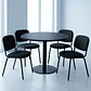 Comedor Reuniones Negro redondo 80 cm con 4 Sillas ISO Meeting Tela Lino Negras - Miniatura 1