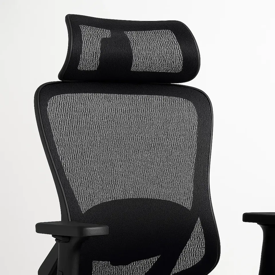 Silla de Oficina Escritorio Ergonométrica Negra - Con Soporte Lumbar 3
