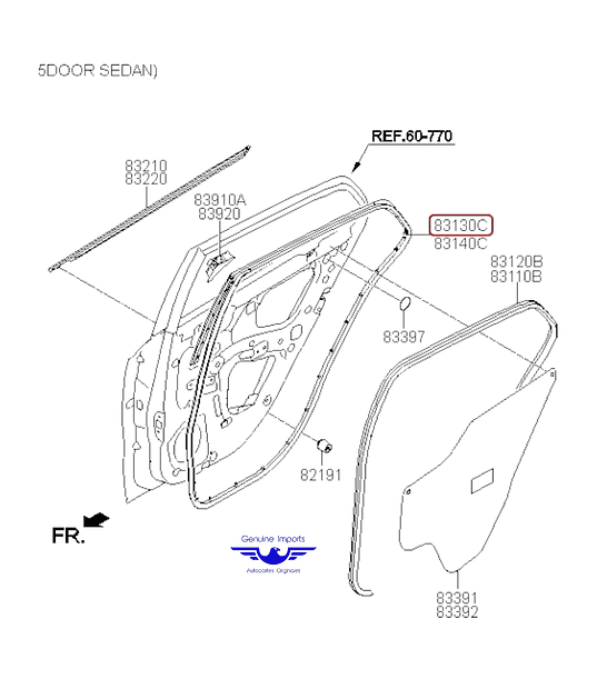 Empaque Puerta Trasera Derecha Hyundai Grand I10