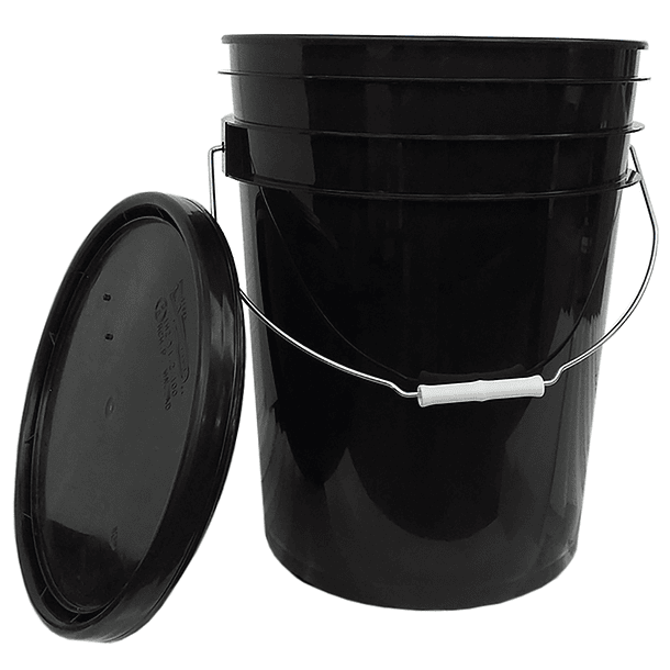 Balde 20 Lts negro estandar con tapa 