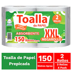 Papel toalla XXL Hogar 2 x 150 Mts prepicad