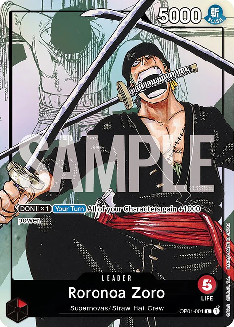 Roronoa Zoro - OP01-001 (Alternate Art) - One Piece Promotion Cards (OP-PR)