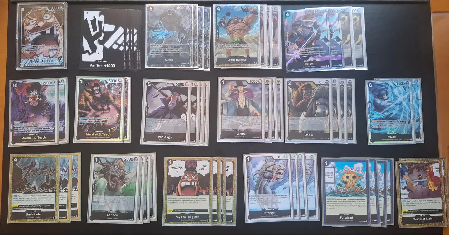 Mazo Completo One Piece TCG - Marshall D. Teach (Barba Negra) + Sleeves 2