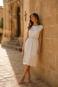 Vestido Olena perla 
