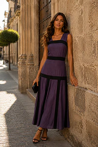 VESTIDO SALAMINA BERENJENA