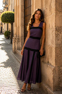VESTIDO SALAMINA BERENJENA