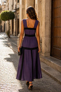 VESTIDO SALAMINA BERENJENA