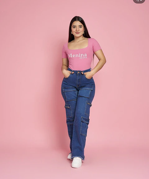 JEANS CARGO BLUE