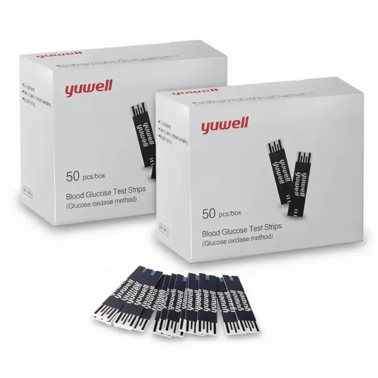 Pack 100 Cintas reactivas + 100 Lancetas para Glucómetro Yuwell 582 1