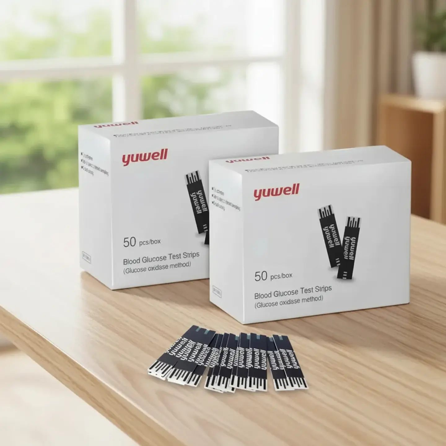 Pack 100 Cintas reactivas + 100 Lancetas para Glucómetro Yuwell 582 3