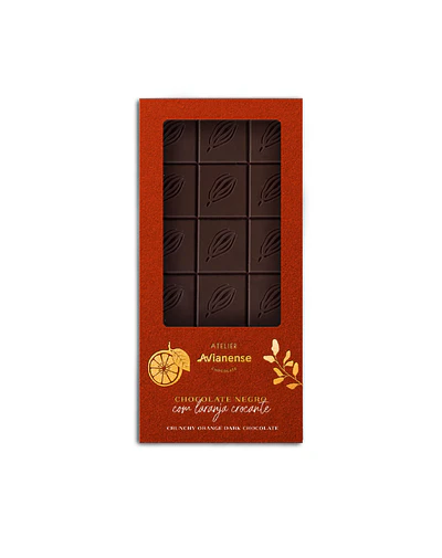 TABLETE CHOC. NEDRO C/ LARANJA CROCANTE ATELIER AVIANENSE 90 G