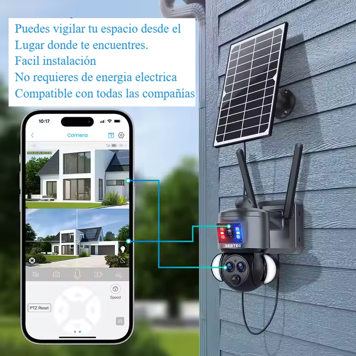 TRIPLE CAMARA SOLAR 4G CHIP MOVIL 15X ZOOM COMPATIBLE CON TODAS LAS COMPAÑIAS 2