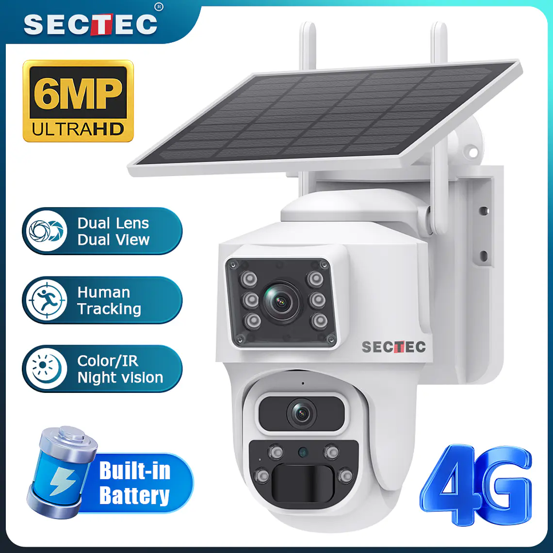 DOBLE CAMARA SOLAR 4G CHIP MOVIL 12X ZOOM COMPATIBLE CON TODAS LAS COMPAÑIAS 1