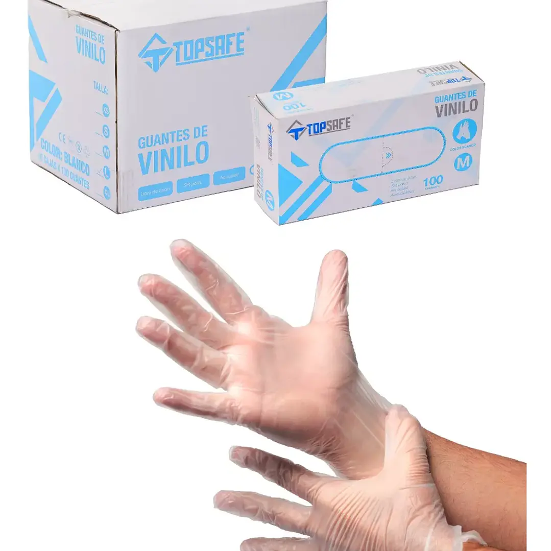 Guantes de examinación de Vinilo (10 cajas de 100 und.) 1