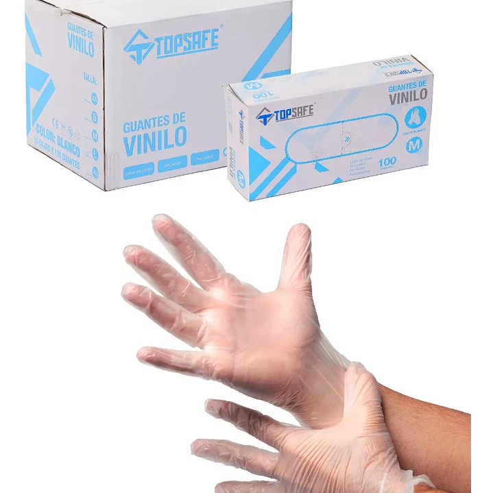 Guantes de examinación de Vinilo (10 cajas de 100 und.) 1