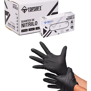 Guantes de Nitrilo color negro 3.5 gr. (10 cajas de 100 und.)