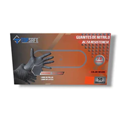 Guante Nitrilo industrial texturizado Negro 8 gr. (10 cajas de 50 und.)