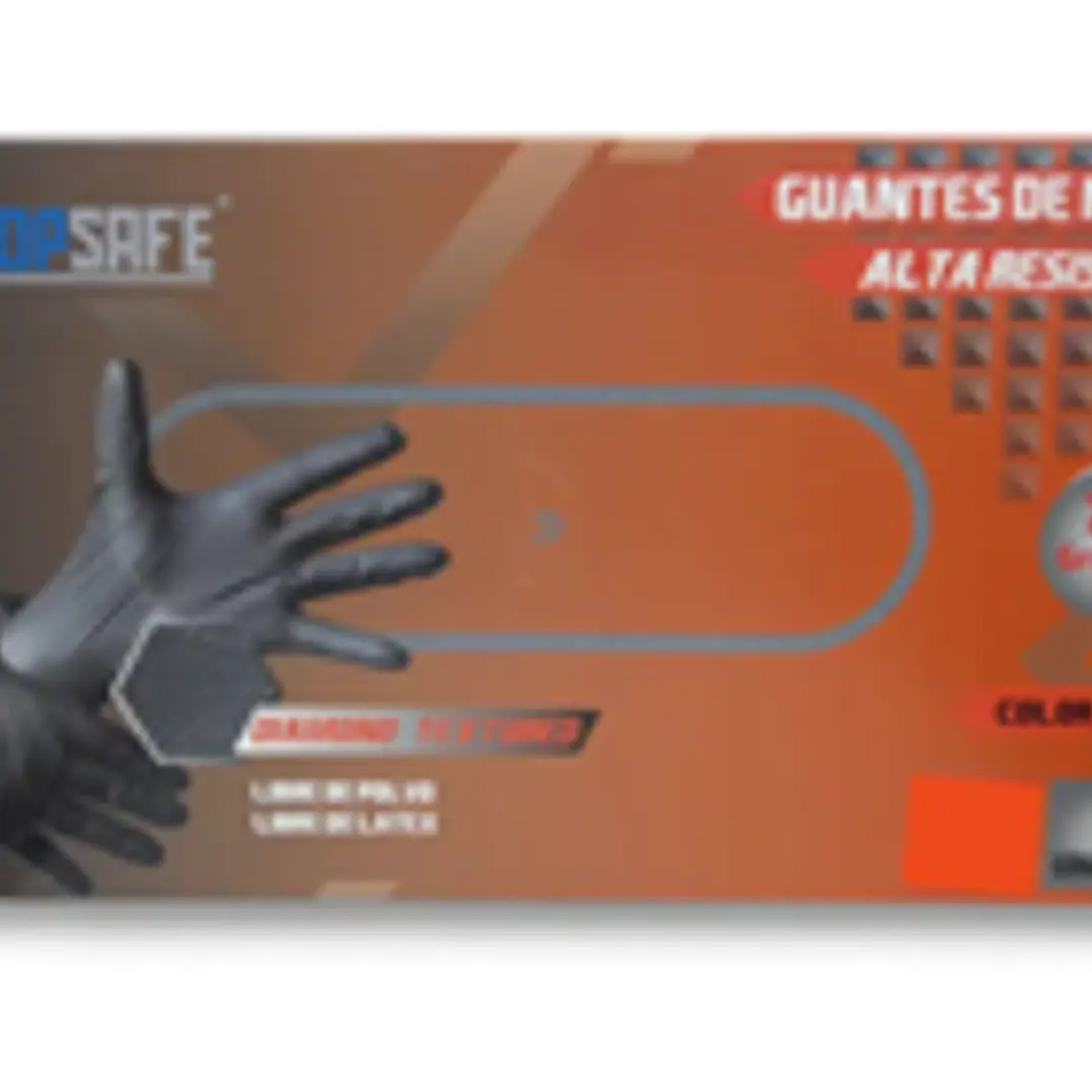 Guante Nitrilo industrial texturizado Negro 8 gr. (10 cajas de 50 und.) 1