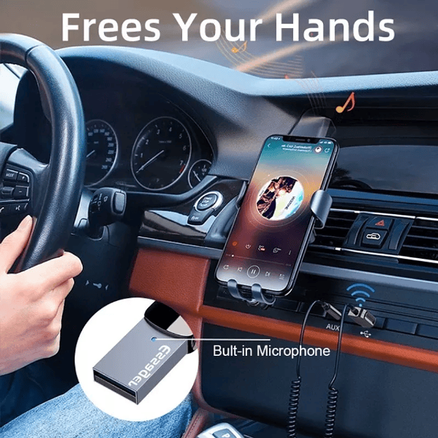 Adaptador usb auxiliar bluetooth para carro manos libres