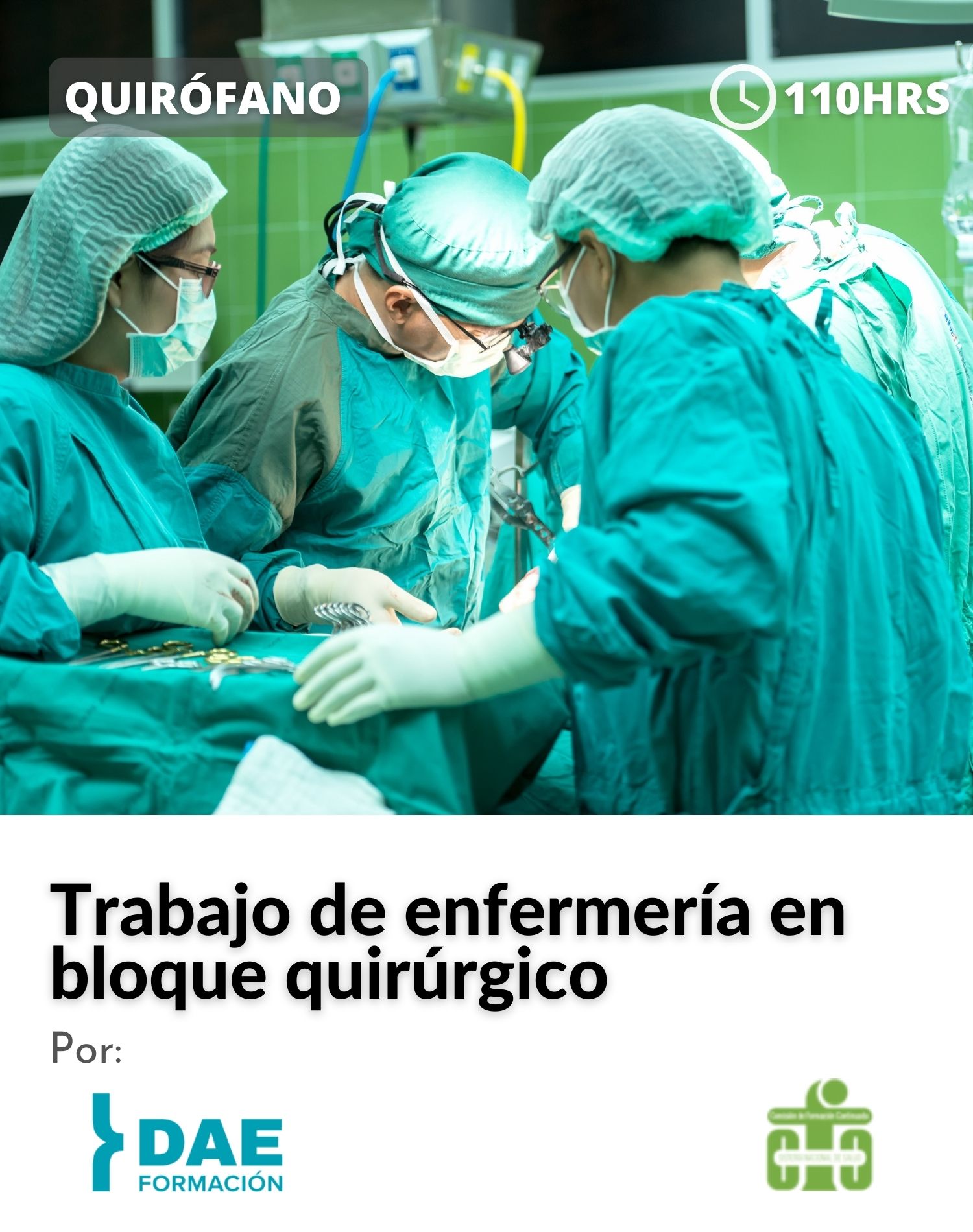 Curso de trabajo de enfermería en bloque quirúrgico ( 110 hrs) 2