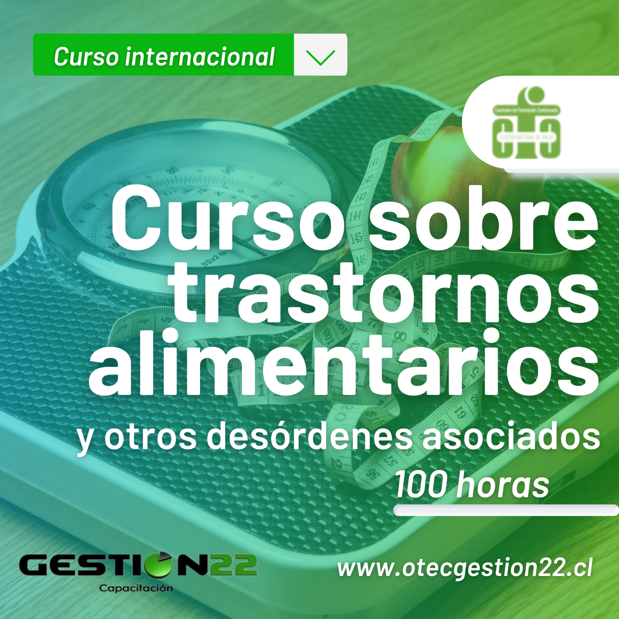 Curso sobre trastornos alimentarios y otros desórdenes asociados ( 100 hrs)