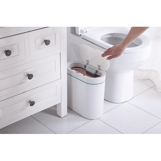 Basurero con Sensor Resistente al Agua | Blanco & Gris