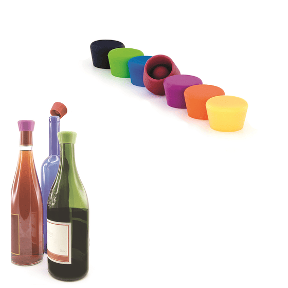 Set de 2 Tapones para Vino | Negro & Naranjo