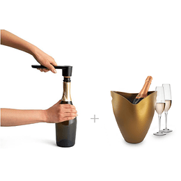 Hielera Dorada + Abridor de Espumante Twist 