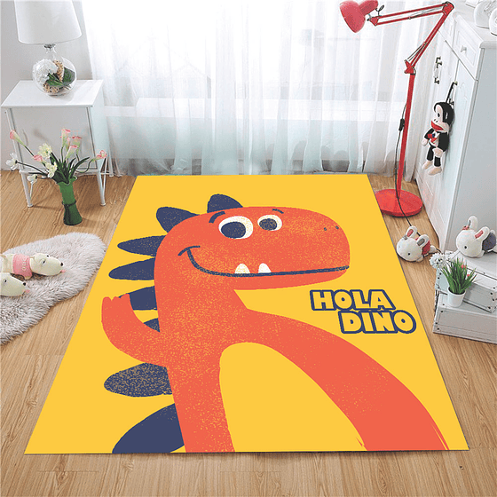 Alfombra Vinílica Infantil | Hola Dino | 140 x 160 cm