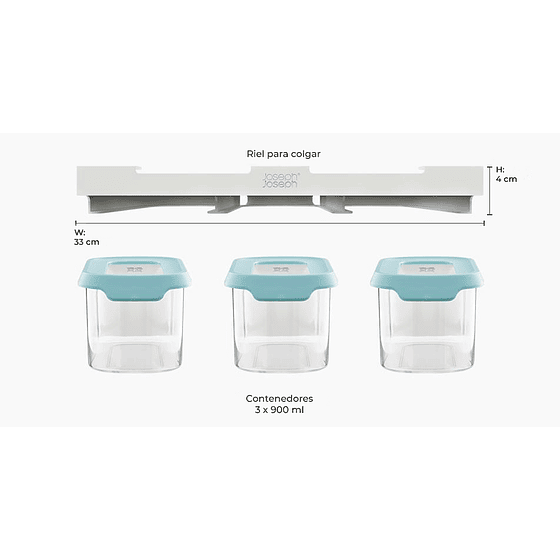 Set 3 Contenedores Colgantes Opal