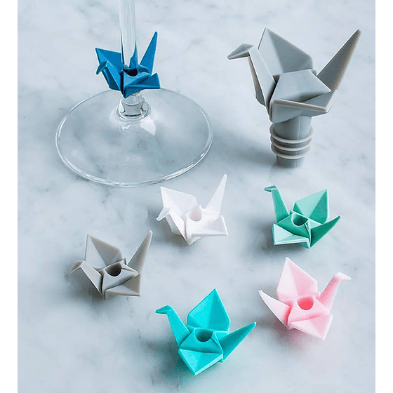 Set de Tapón y Marcadores de Copas Origami