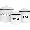 Set de 3 Contenedores Esmaltados | Café | Té | Azúcar