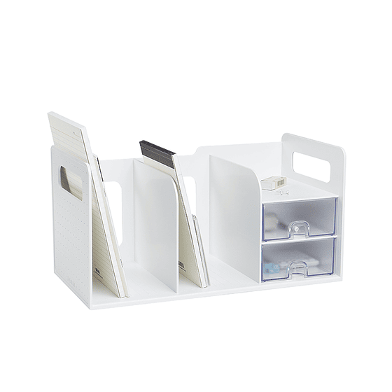 Rack Libros con Cajonera Blanco