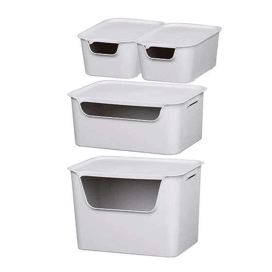 Pack Caja Almacenamiento EL Gris Claro