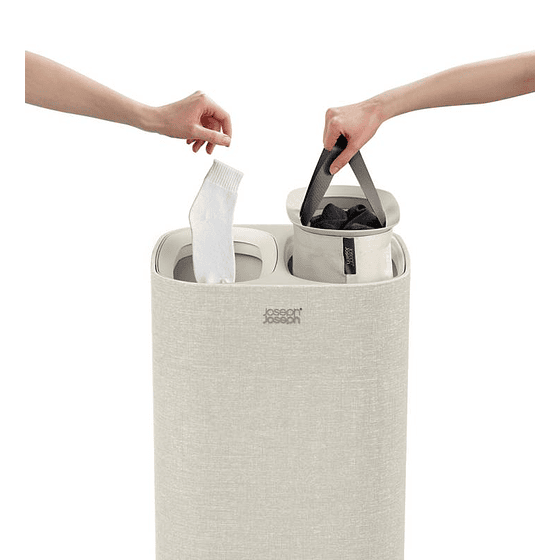 Canasto Dual Ropa Sucia Tota 60L Gris | Joseph Joseph