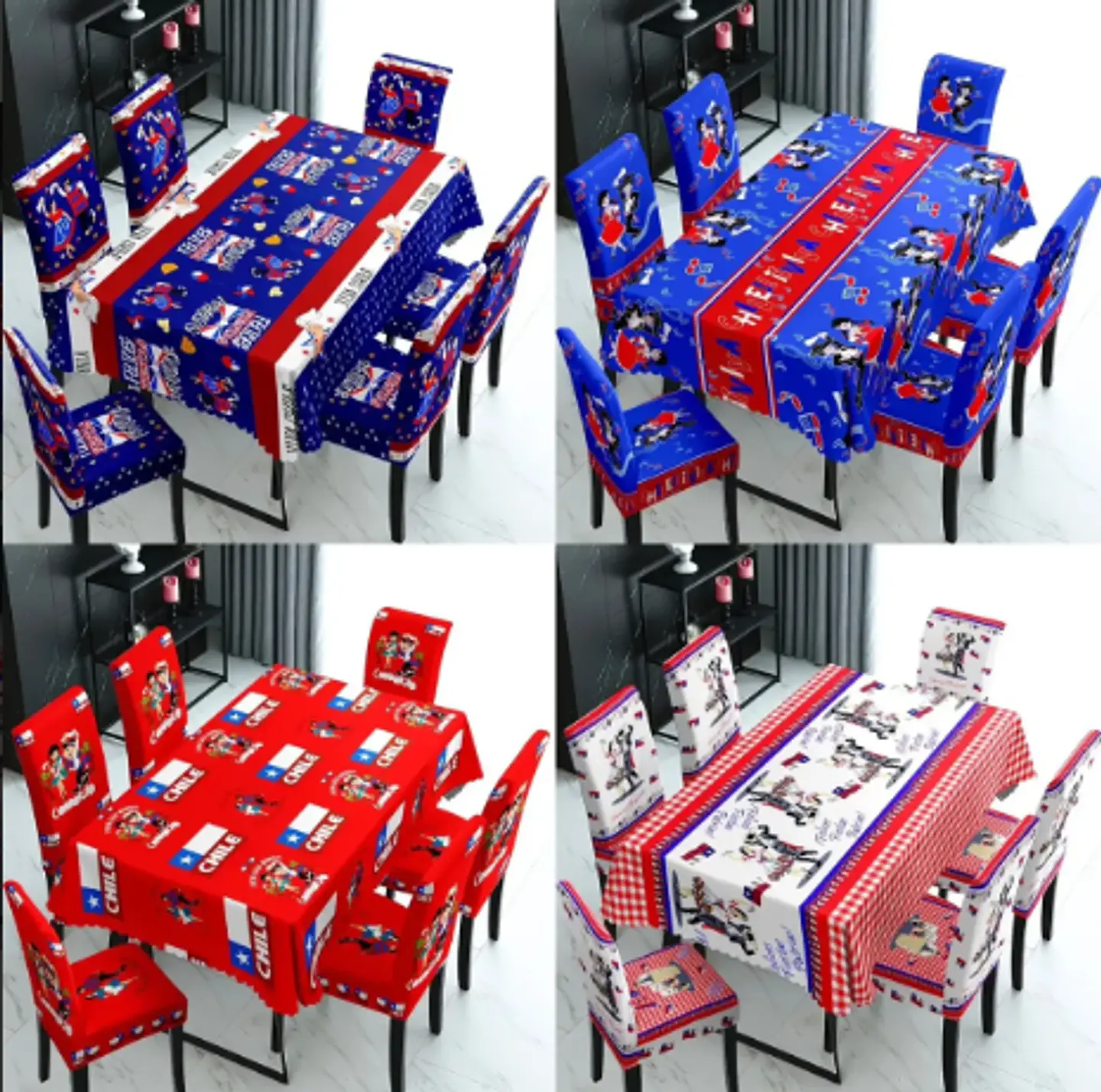 Set 18 Mantel + 6 Fundas de silla 2