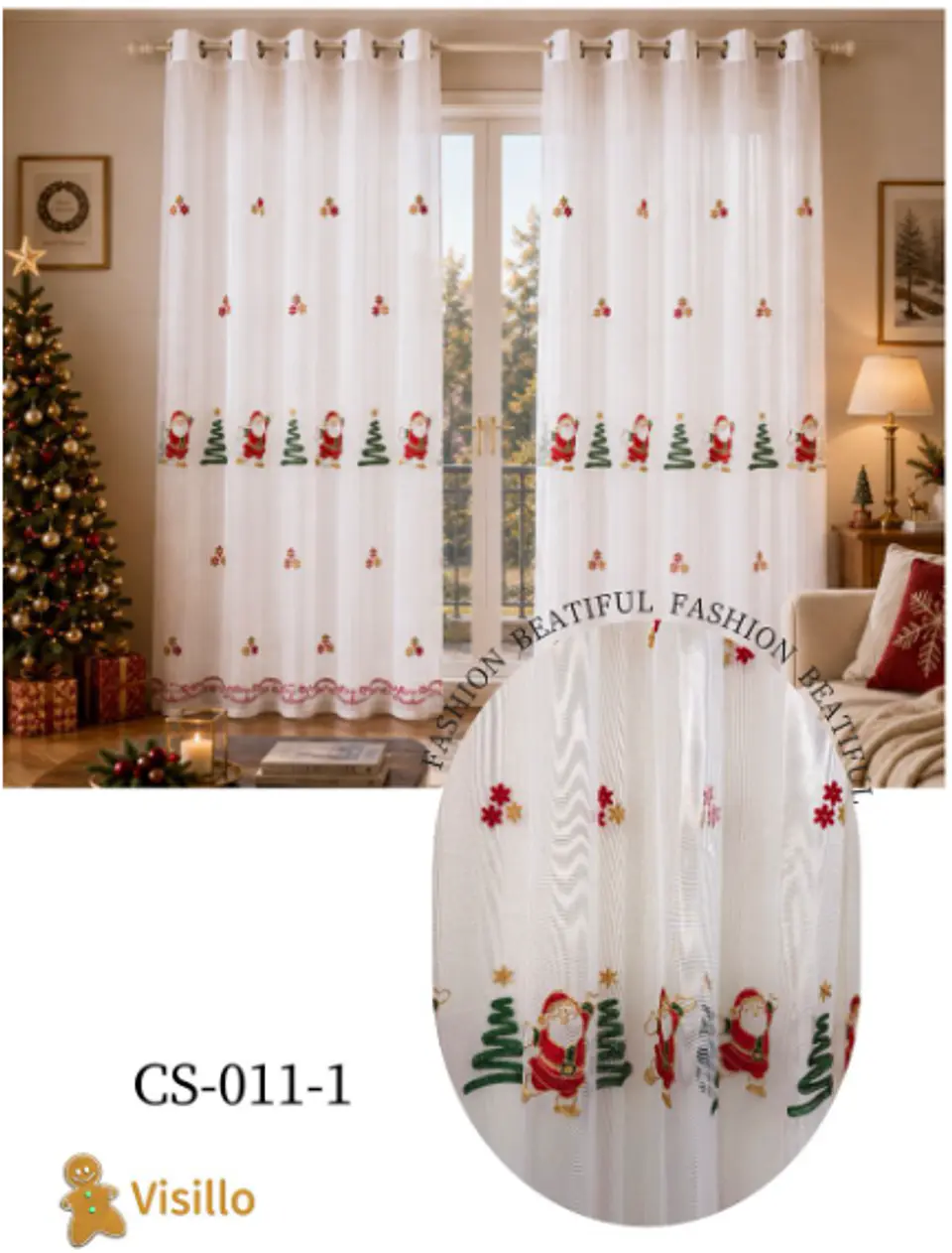 Visillo Cortina Navidad 1