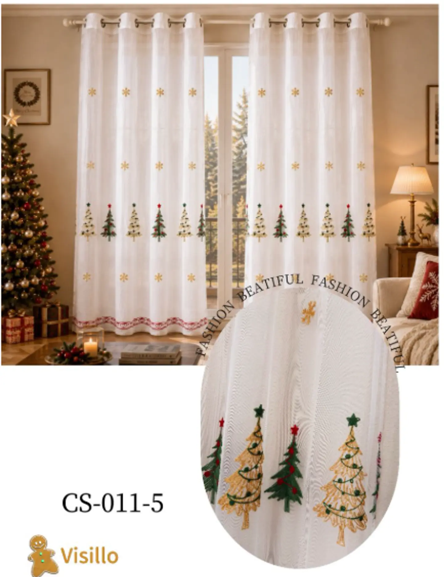 Visillo Cortina Navidad 5