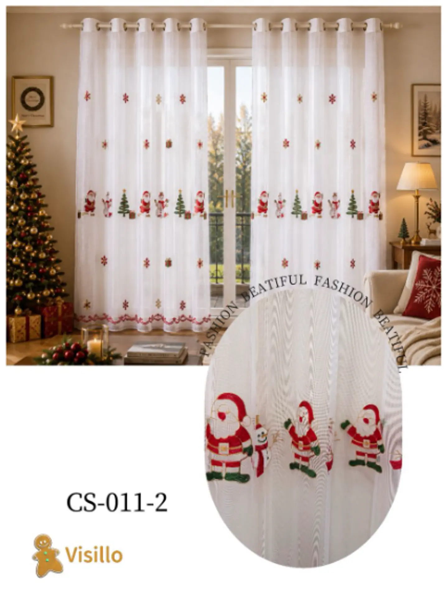 Visillo Cortina Navidad 6