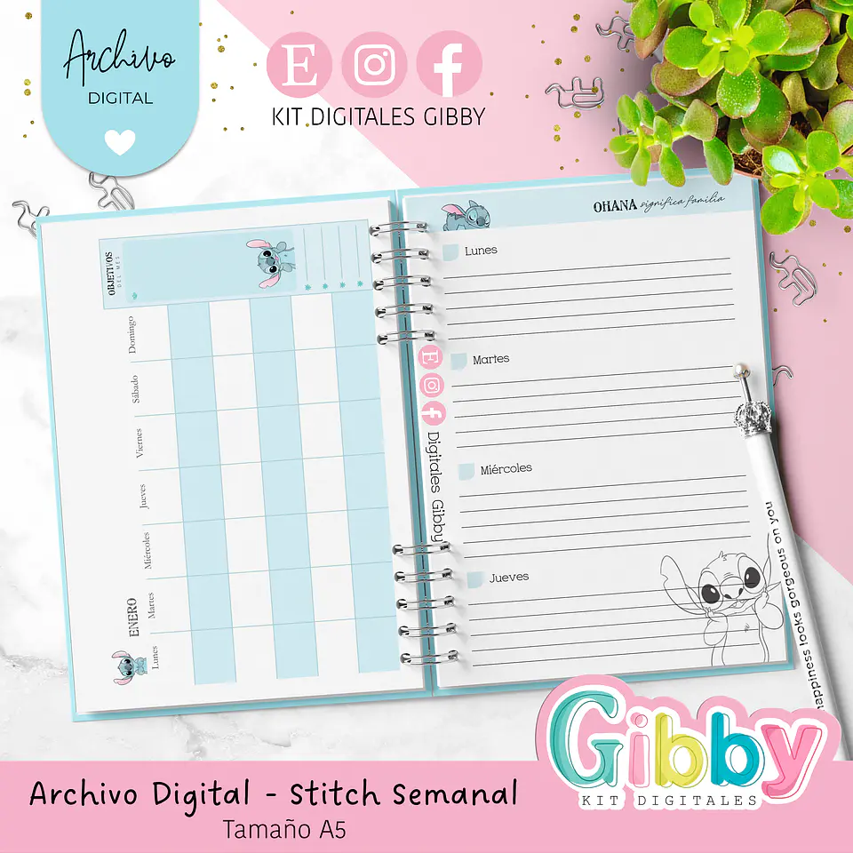 Archivo Digital - Stitch Semanal 2026 tamaño A5  6