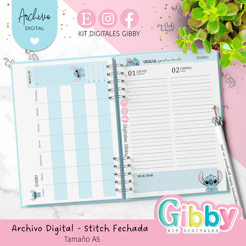 Archivo Digital - Stitch Fechada 2026 tamaño a5 4