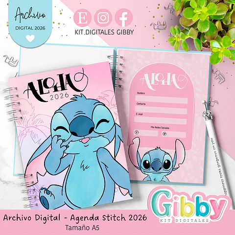 Archivo Digital - Stitch Fechada 2026 tamaño a5