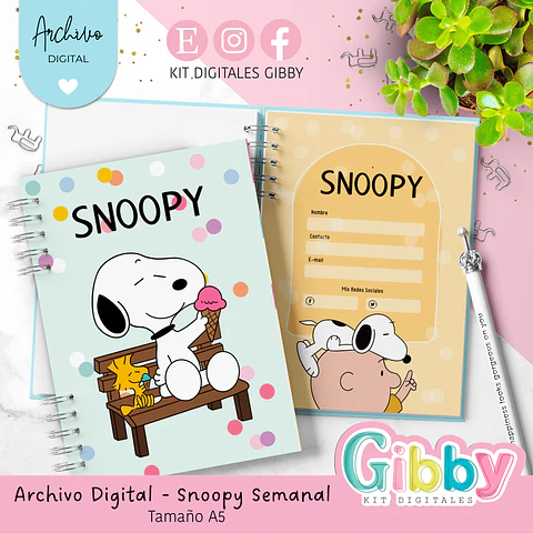 Archivo Digital - Planner Snoopy 2026 
