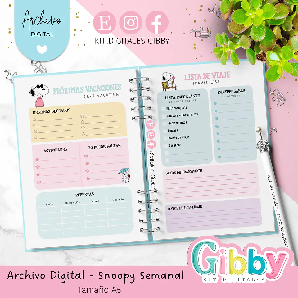 Archivo Digital - Planner Snoopy 2026  4