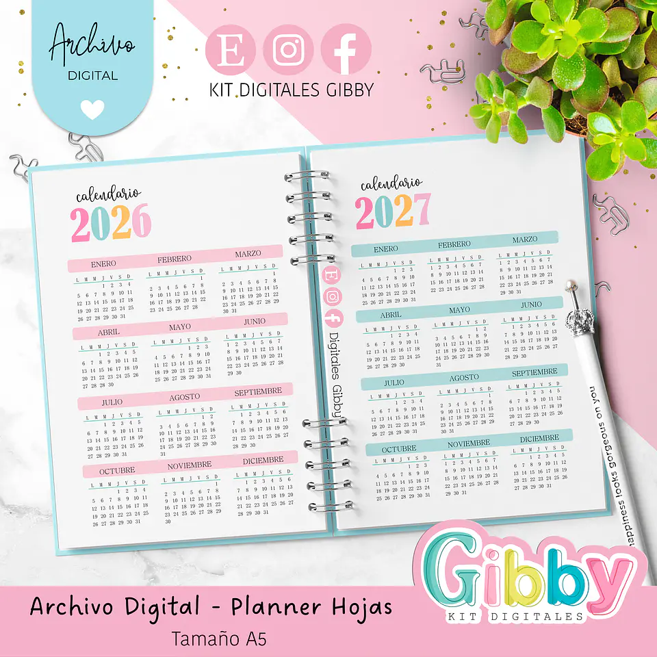 Archivo Digital - Hermoso Planner digital  2026 2
