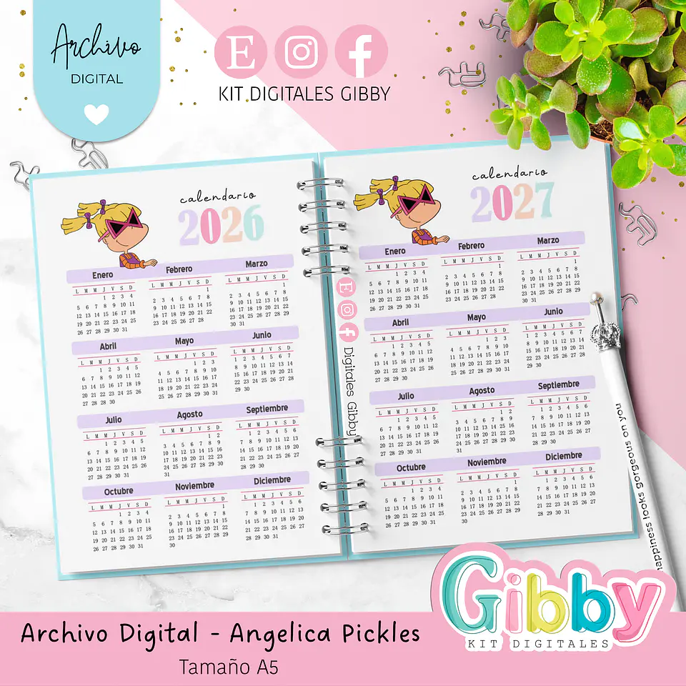ARCHIVO DIGITAL  - Bello planner angelica A5 año 2026 2