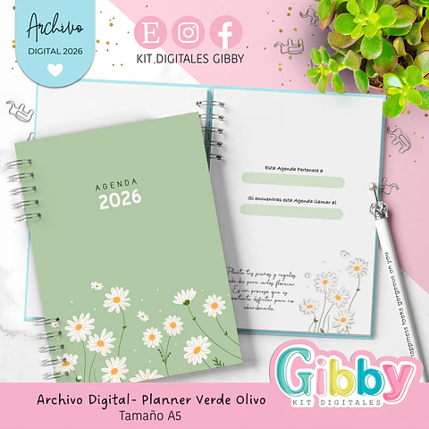 ARCHIVO DIGITAL 2026 - Agenda fechada 2026 verde oliva 